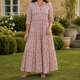 Honora Tiered Maxi Dress - Red