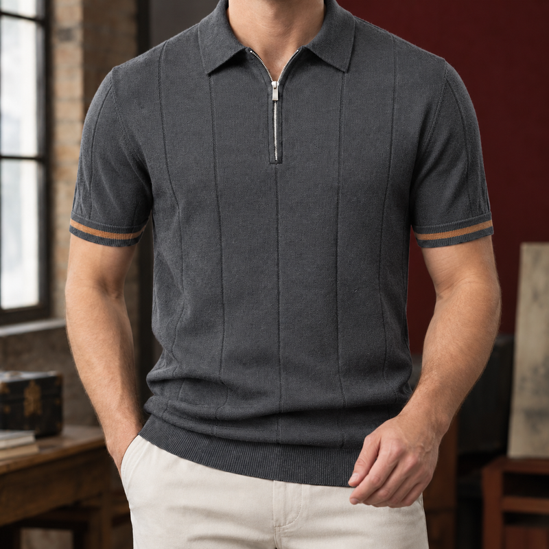 Blake Zip Polo - Dark Gray