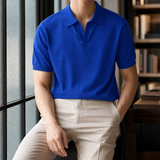 Austin Open Collar Polo - Blue