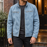 Blake Leather-Look Jacket - Denim Blue