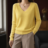 Kara V-Neck Sweater - Yellow