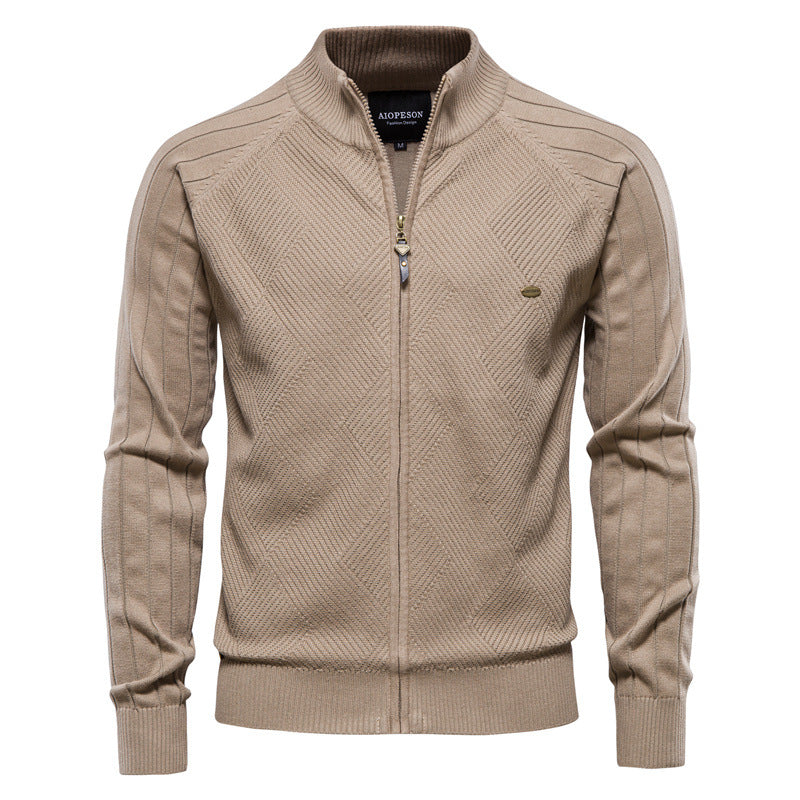Benedict Zip Cardigan - Khaki