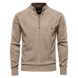 Benedict Zip Cardigan - Khaki