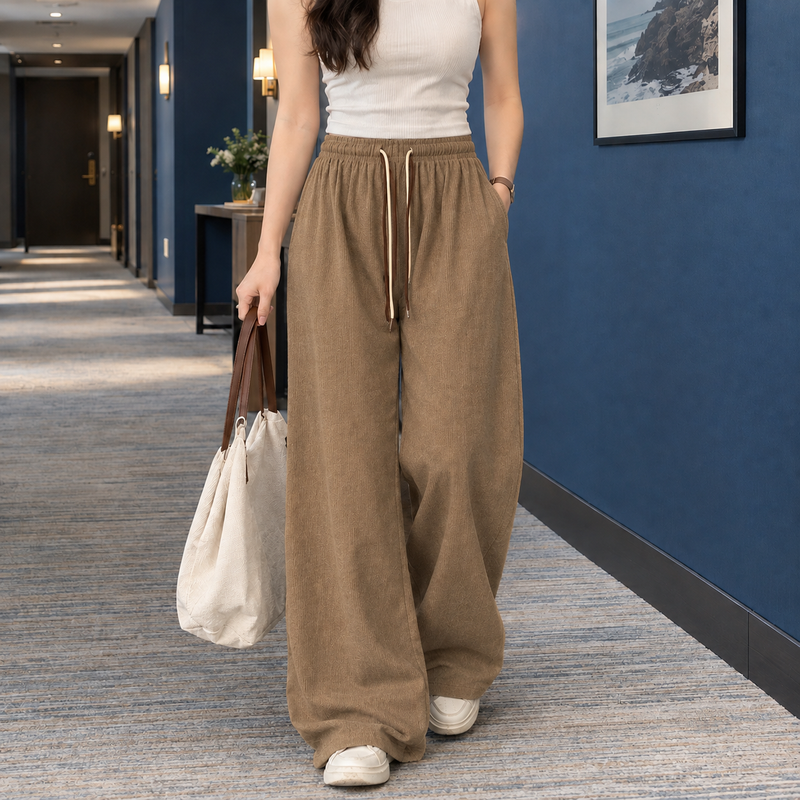 Kelsey Wide Leg Pants - Khaki