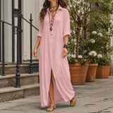 Marcella Maxi Shirt Dress - Pink