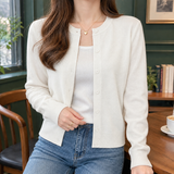 Perla-Rae Fine Knit Cardigan - White