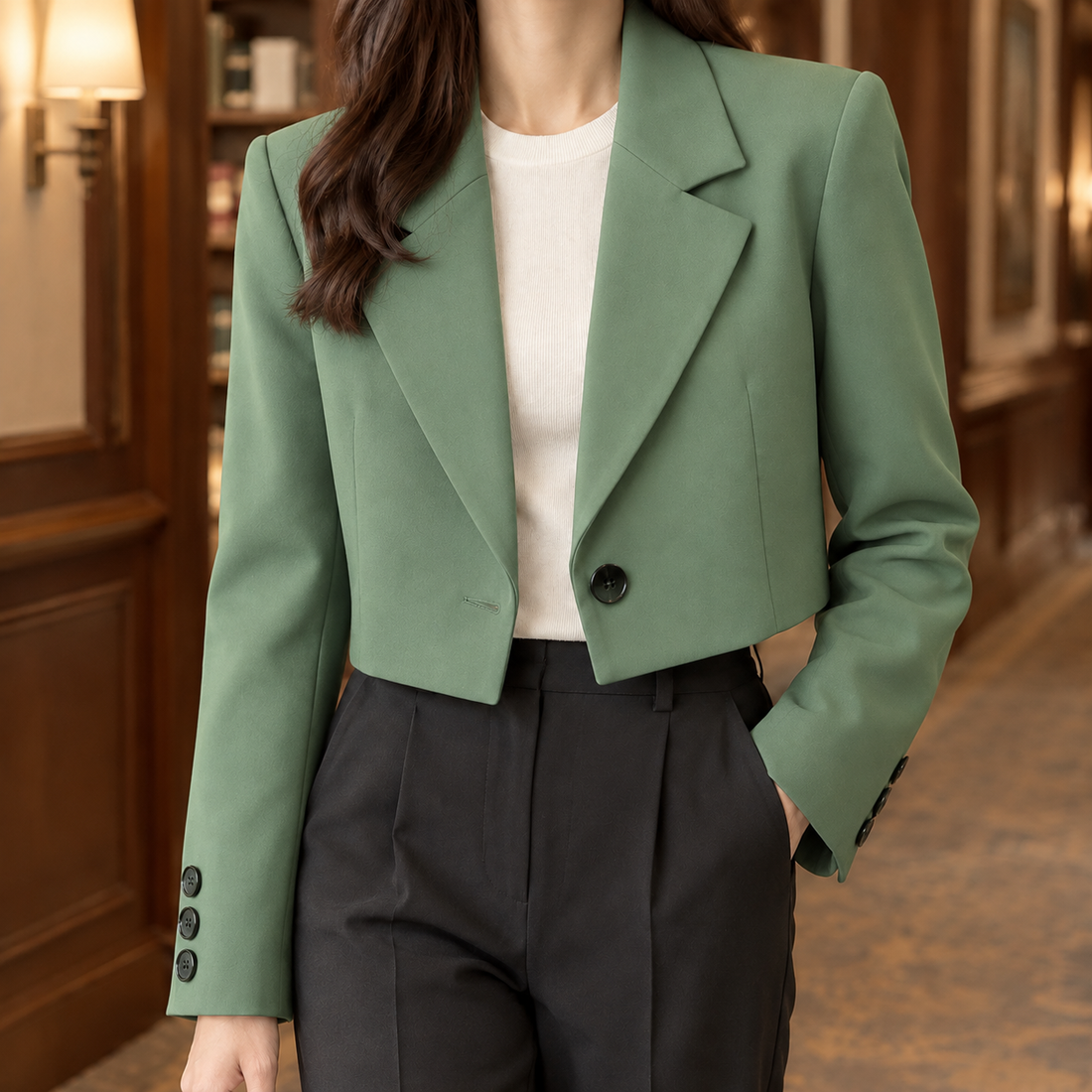 Arabelle Tailored Blazer - Green 2