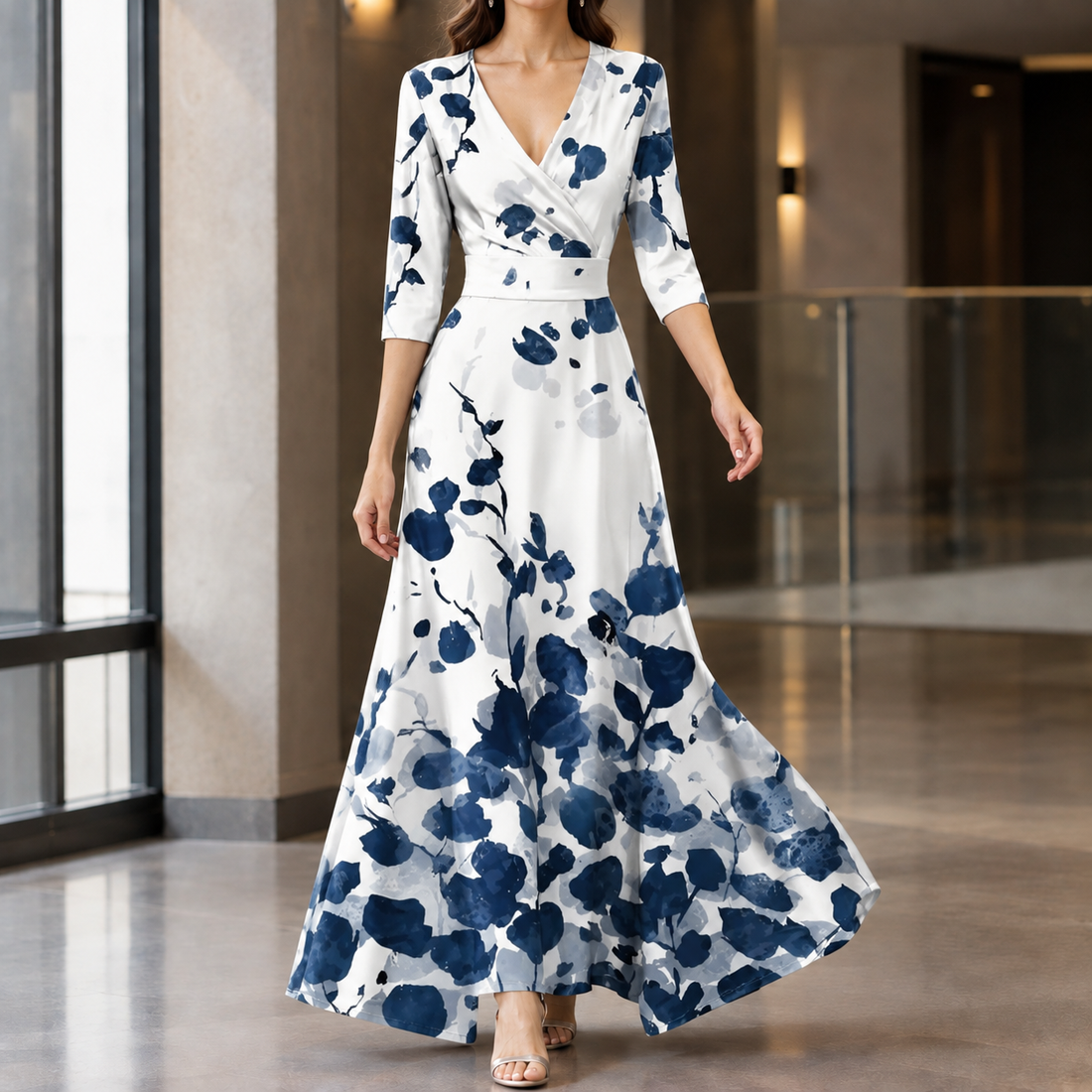 Tabitha-Pearl Elegant Dress - Blue