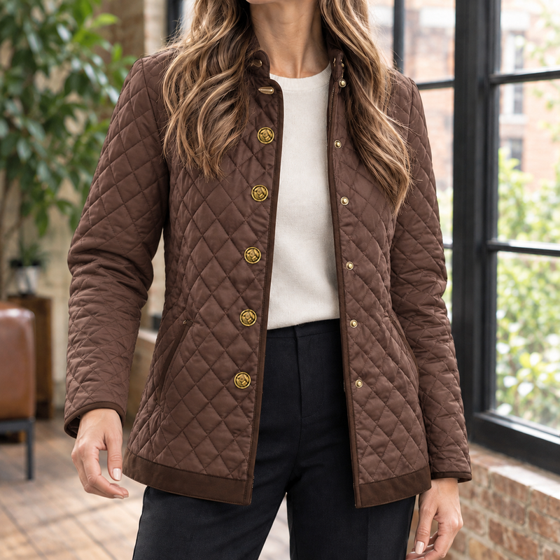 Lavinia-Rose Quilted Jacket - Coffee Brown
