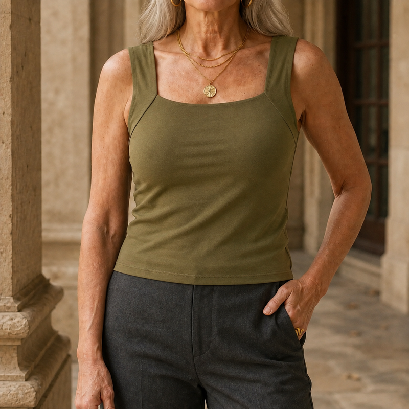 Tallulah-Jade Built-In Tank - Green