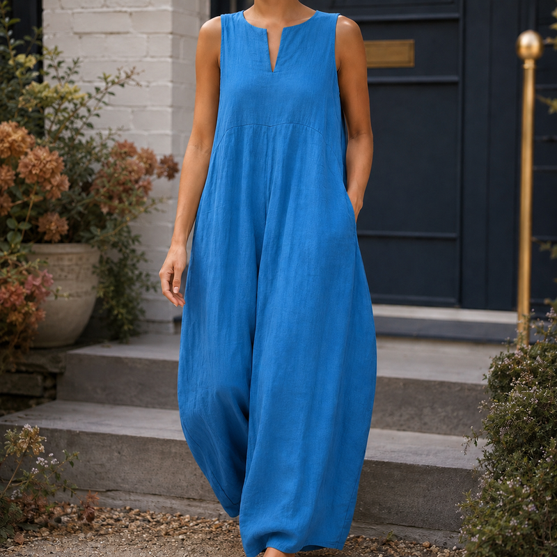 Veronique Wide-Leg Jumpsuit - Blue
