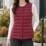 Isabeau-Pearl Cashmere Vest - Wine Red