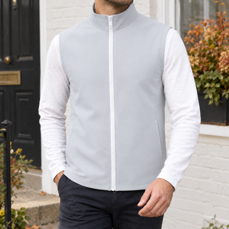 Florian Zip Vest - Light Gray