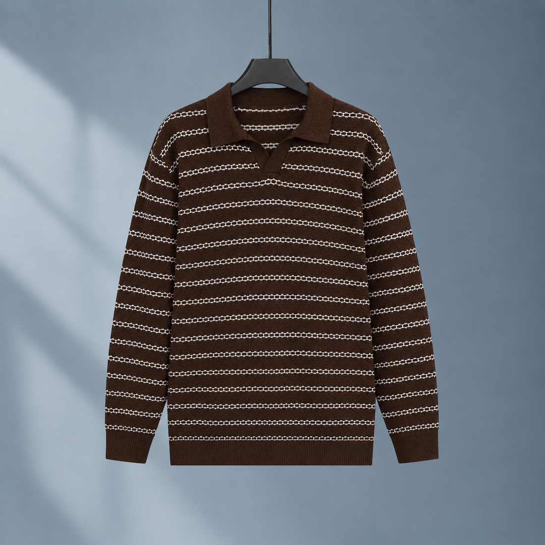 Hendrik Striped Polo - Coffee