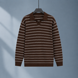 Hendrik Striped Polo - Coffee