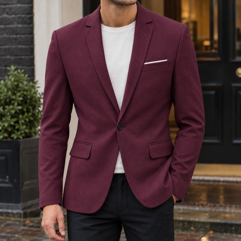 Austin Tailored Blazer - Wine Red