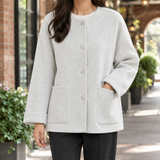 Angelique-Lane Relaxed Wool Jacket - Oats