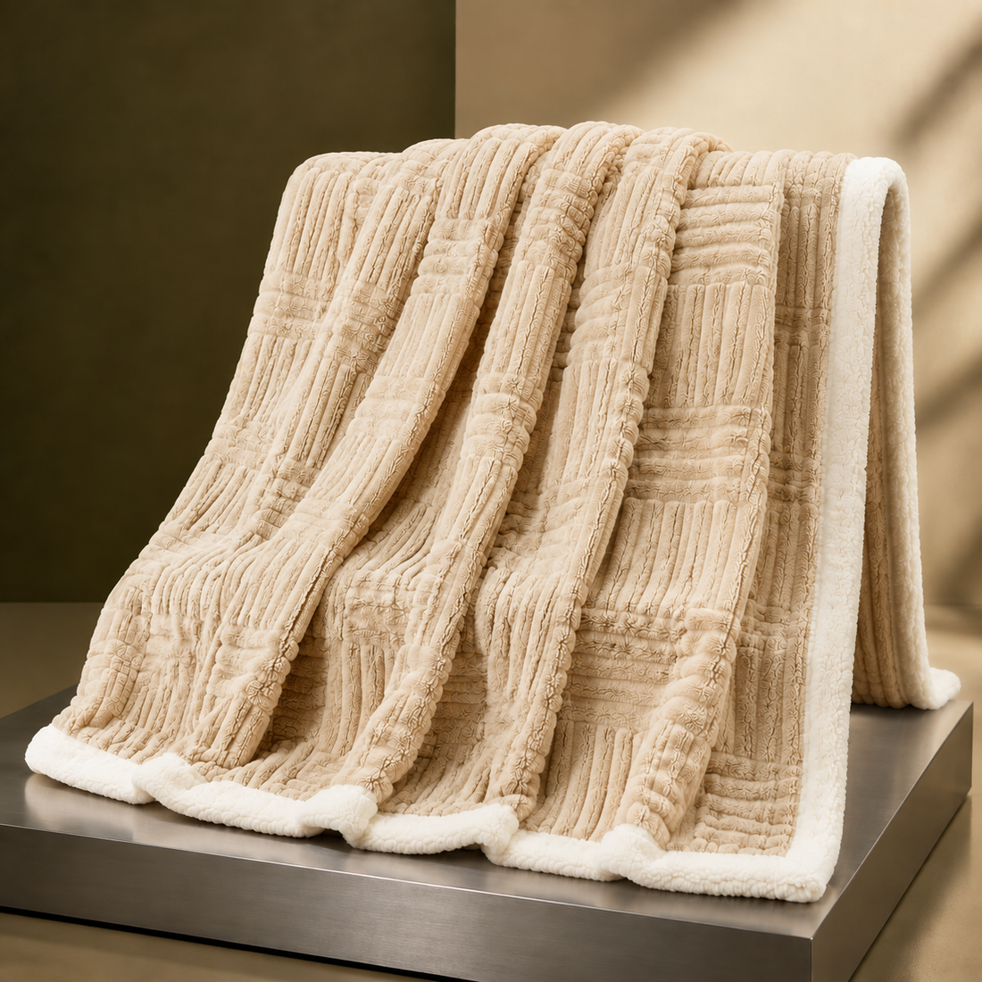 Elmwood Geometric Throw - Warm Rice Apricot