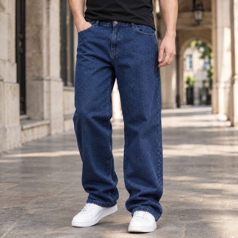 Marco Wide Leg Jeans - Dark Blue