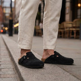 Lorenzo Suede Mules - Black