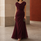 Sylvie-Skye Cowl Maxi Dress - Burgundy