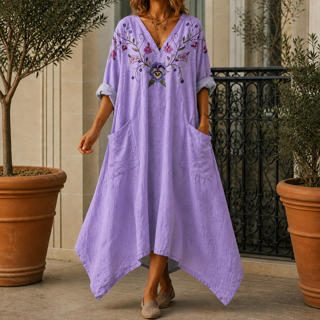 Cosima-Louise Balloon Hem Dress - Purple