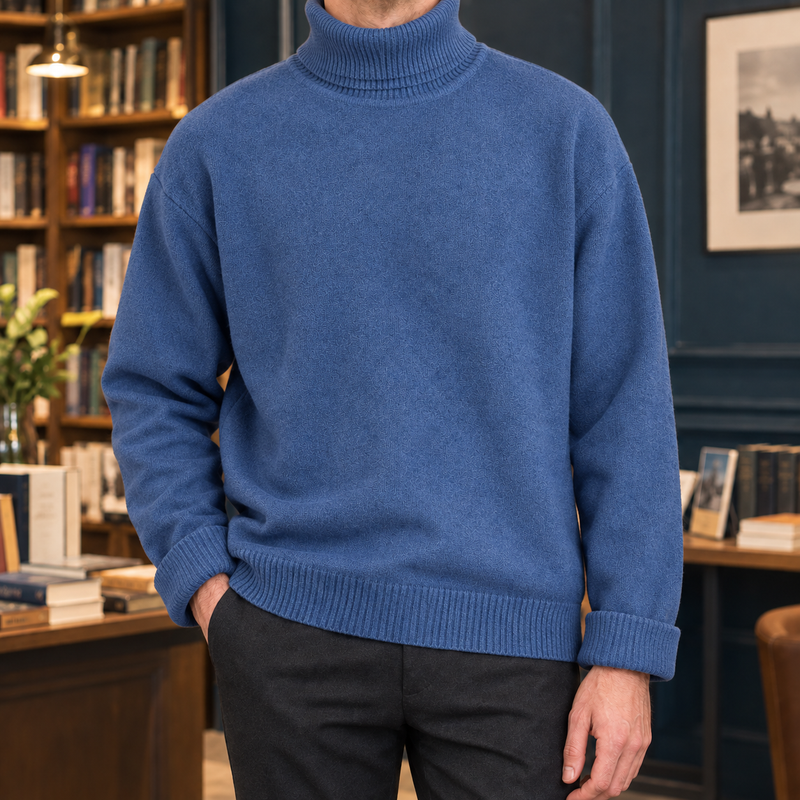 Dorian Turtleneck Sweater - Blue