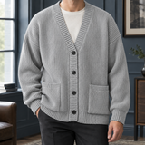 Samuel Ribbed Cardigan - Gray