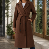 Adele-Grace Belted Overcoat - Brown