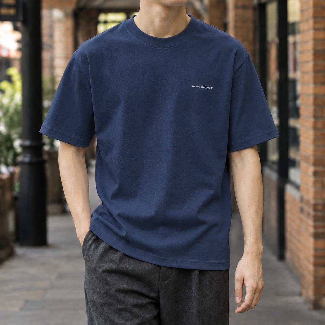 Audric Relaxed T-Shirt - Navy Blue (plain)