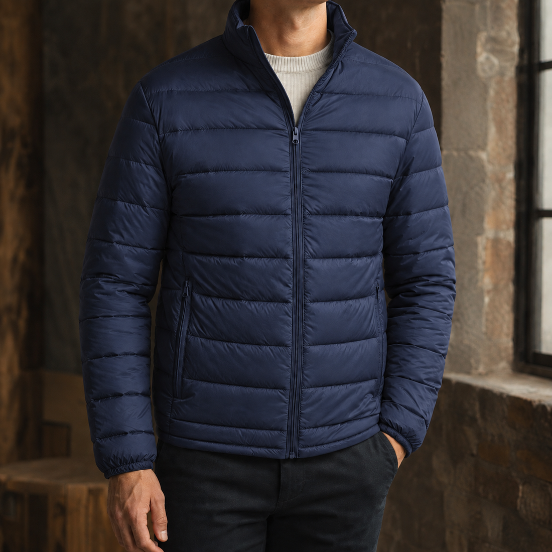 Blake Quilted Jacket - Navy Blue