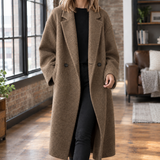 Serena-Faye Wool Blend Coat - Brown