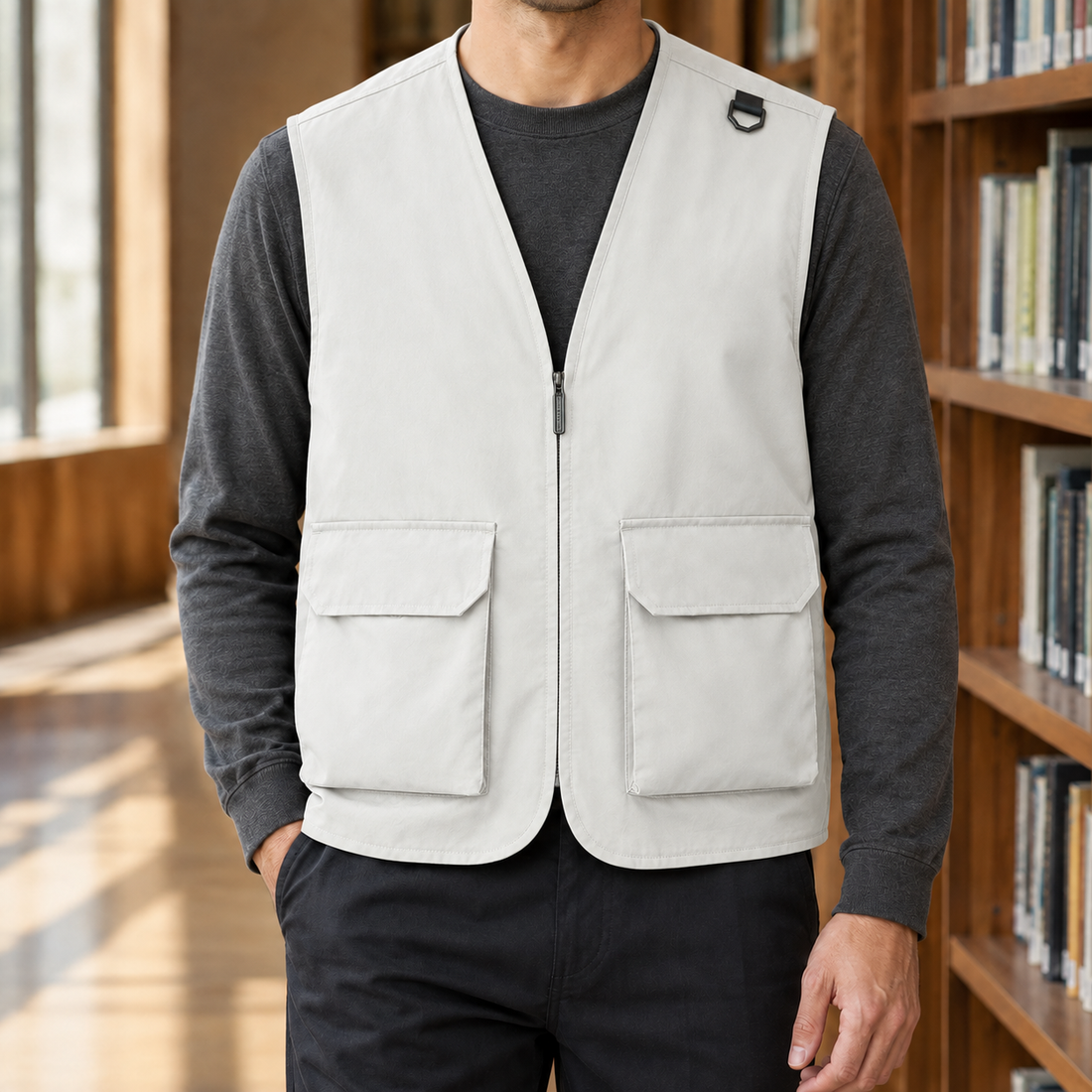 Mason Utility Vest - Off White