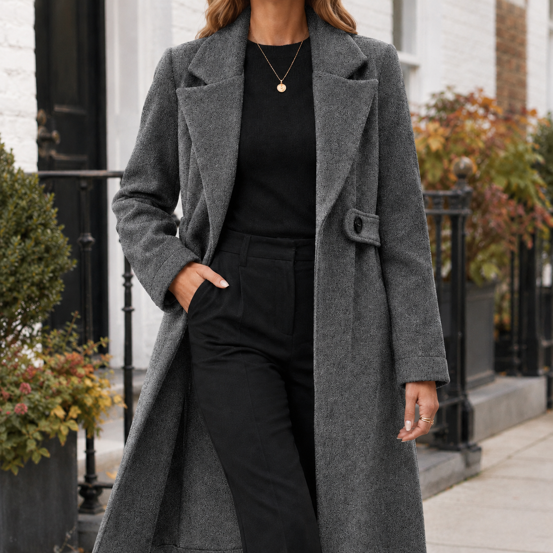 Brigitta-June Longline Coat - Dark Gray