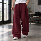 Caleb Wide Leg Pants - Wine Red