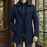 Harlan Wool Coat - Navy Blue