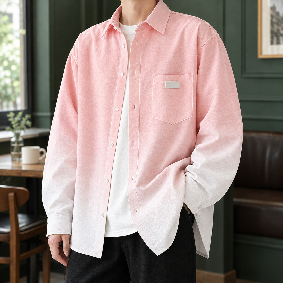 Knox Gradient Overshirt - Pink