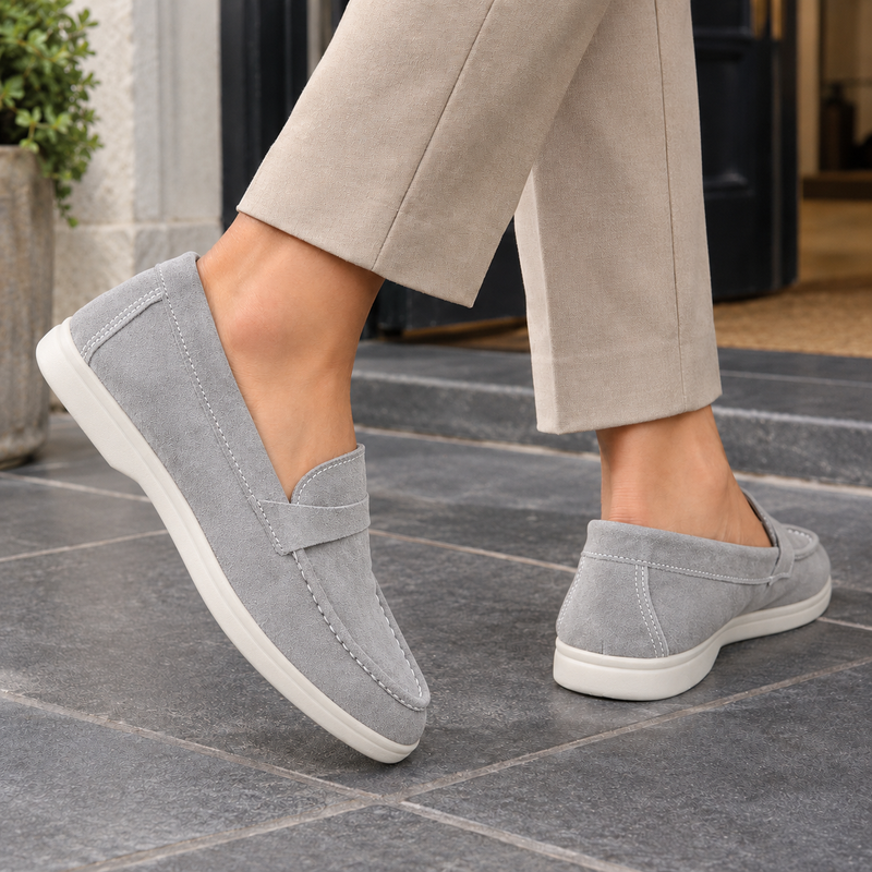 Fornari-Torino Suede Loafers - Light Gray