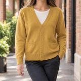 Gwendolen-Kate V-Neck Cardigan - Mustard