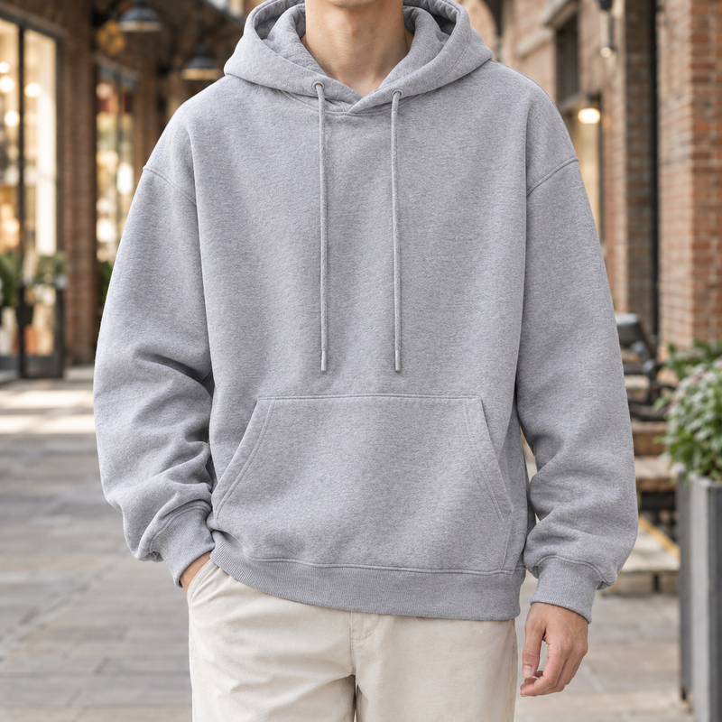 Caleb Pullover Hoodie - Light Gray