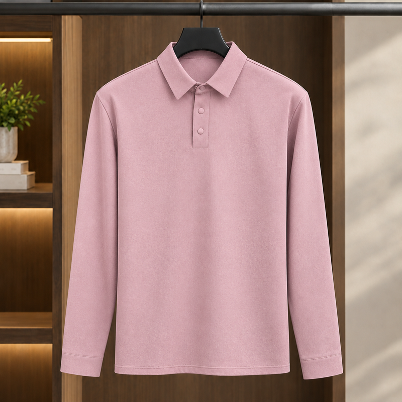 Dorian Collared Polo - Dusty Pink