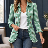 Danielle-Lane Gingham Overshirt - Green Check