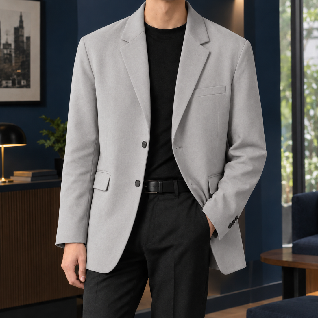 Bartholomew Relaxed Blazer - Light Gray