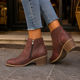 Visconti Cutout Ankle Boots - Maroon
