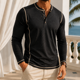 Henry Contrast Henley - Black