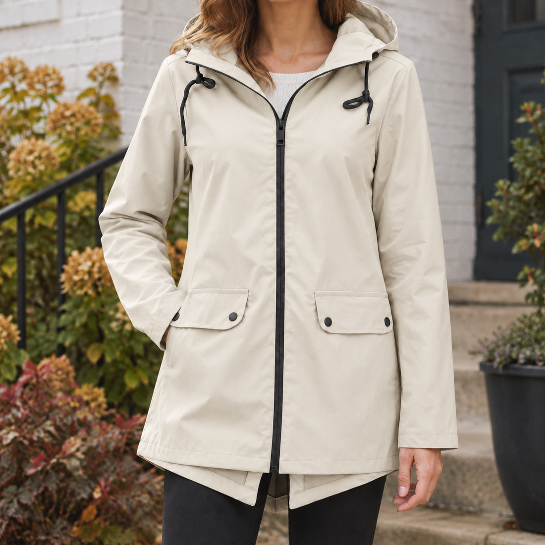 Talia-Sage Hooded Jacket - Apricot