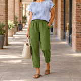 Alba-Faye Relaxed Pants - Olive Green