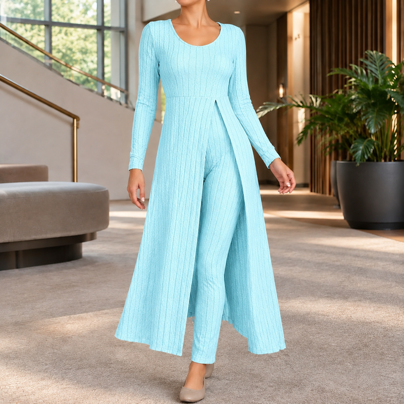 Salome-Marie Ribbed Set - Sky Blue