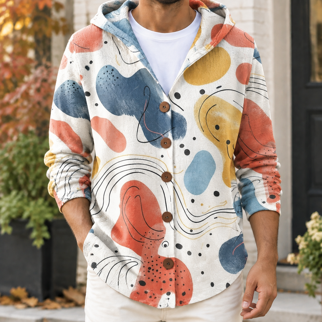 Florian Hooded Cardigan - Beige