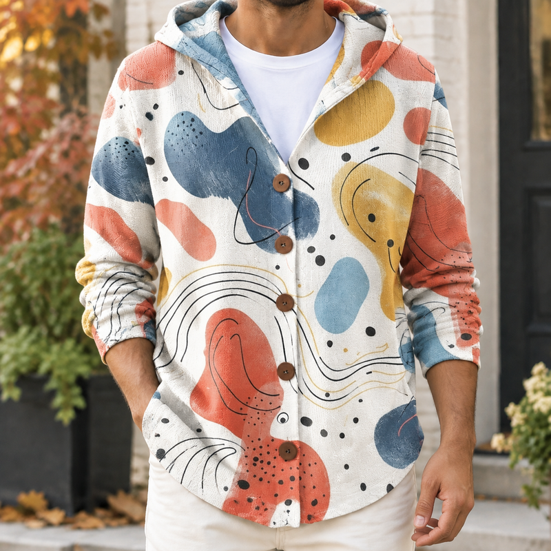 Florian Hooded Cardigan - Beige